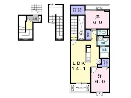 BIGEASY(2LDK/3階)の間取り写真