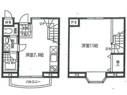 カサ ジョイア(1DK/1階)の間取り写真