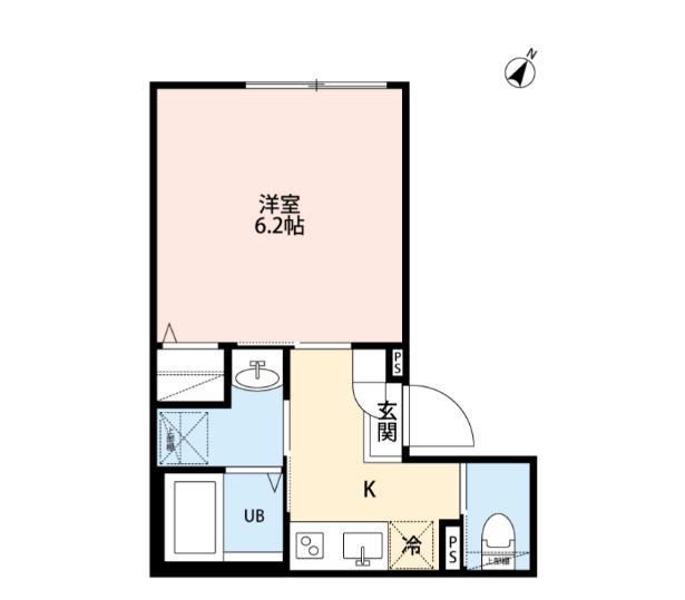 LAXIS東浦和(1K/2階)の間取り写真