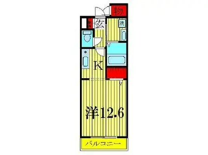 チャームテラス222W(ワンルーム/3階)の間取り写真
