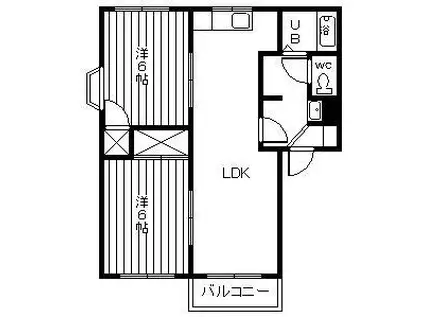 エルフォート ルミナスIII(2LDK/2階)の間取り写真