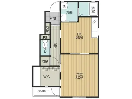 メアリーローズ稲岡(1DK/1階)の間取り写真