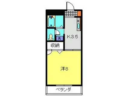 パティオ日吉A(1K/1階)の間取り写真