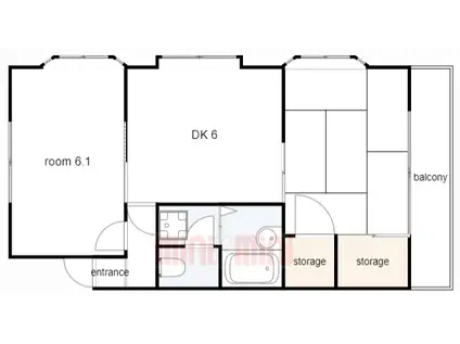 ルミナスハイツⅡ(2DK/2階)の間取り写真