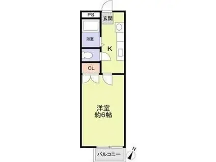 サイプレス豊中(1K/1階)の間取り写真