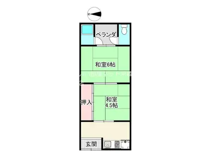 喜仙荘(2K/2階)の間取り写真