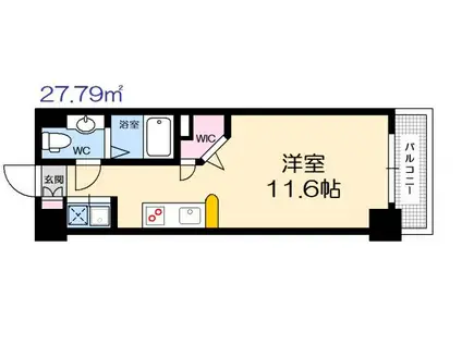 ノース ONE庚午(ワンルーム/2階)の間取り写真
