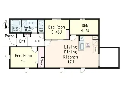 パークサイド(2SLDK/1階)の間取り写真