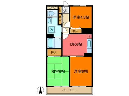 ニュー浅井マンション(3DK/3階)の間取り写真