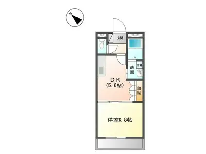 グランディールY・MII(1DK/2階)の間取り写真