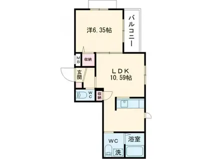 シャーメゾン切戸(1LDK/3階)の間取り写真
