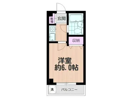 サンヒルズ東川口(1K/2階)の間取り写真