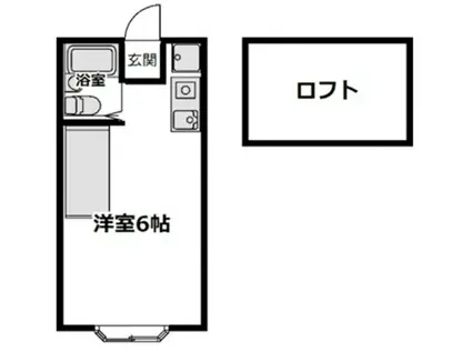 ヘヴンリーハウス(ワンルーム/2階)の間取り写真
