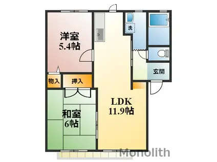 オンス小垣内(2LDK/2階)の間取り写真