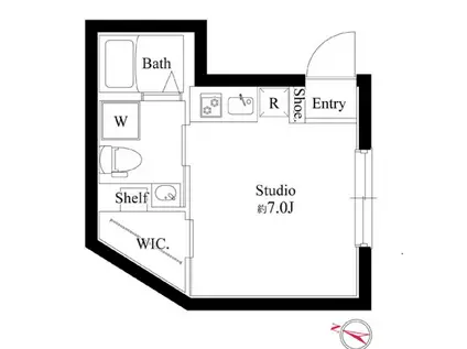 VISTA北品川(ワンルーム/3階)の間取り写真