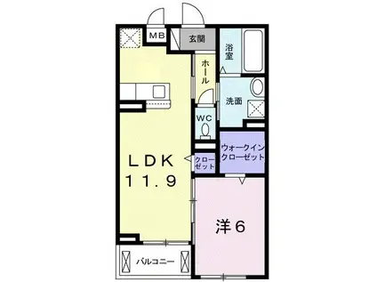 ディア フレンズ(1LDK/3階)の間取り写真