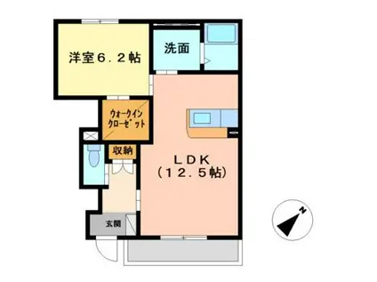 GRAN HILLS(1LDK/1階)の間取り写真