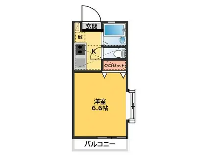 さくらハイツ(1K/1階)の間取り写真