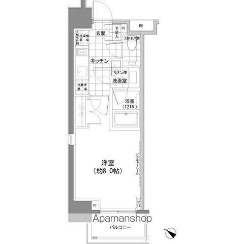 パークハビオ人形町(1K/5階)の間取り写真