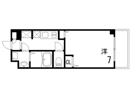 ポコアポコ芦屋(1K/5階)の間取り写真