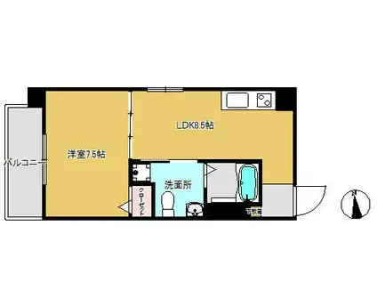 ハイグランデ矢上(1LDK/5階)の間取り写真