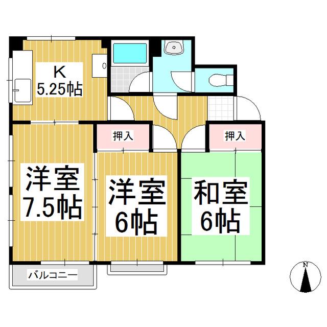 さがべいハイツ(3K/1階)の間取り写真