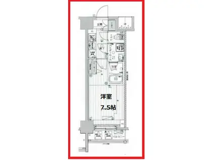 メインステージ浅草入谷II(1K/9階)の間取り写真