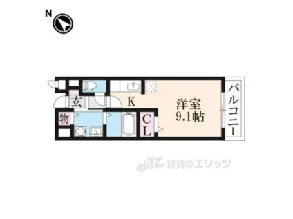 ポポラーレ(ワンルーム/1階)の間取り写真