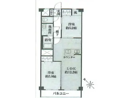 秀和代官山レジデンス(2LDK/8階)の間取り写真