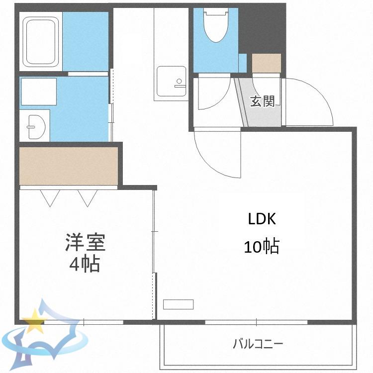 BRILLIANT S17(1LDK/2階)の間取り写真