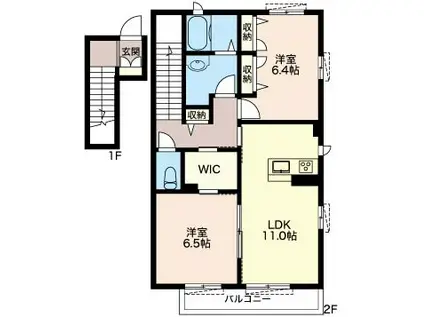 セーフティーコート・グランメール II(2LDK/2階)の間取り写真