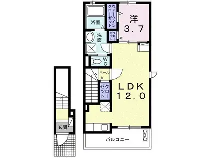 エンブレイスII(1LDK/2階)の間取り写真