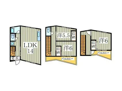 メゾン中山(3LDK/1階)の間取り写真