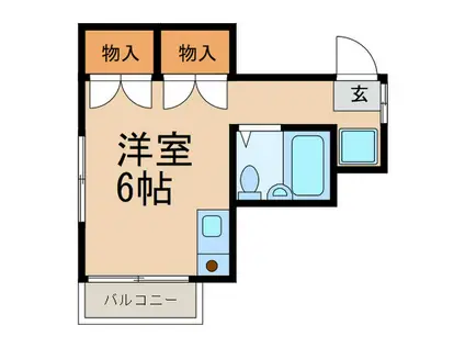六甲ハイツ(ワンルーム/2階)の間取り写真