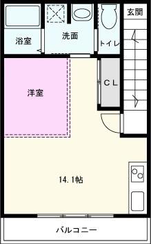 THE ORCHARD YAHATA C棟(1LDK/2階)の間取り写真