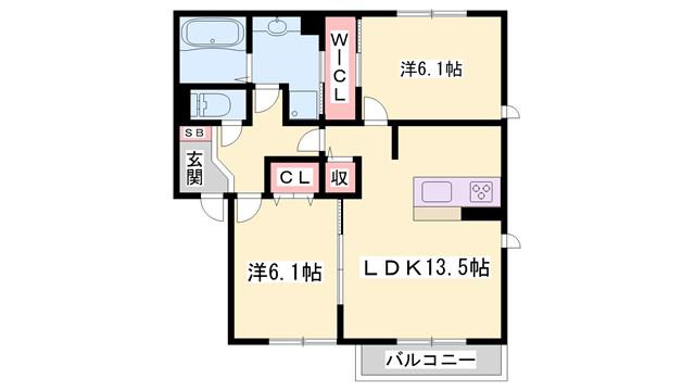 CASANOVA(2LDK/2階)の間取り写真