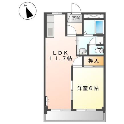 アクロス7122(1LDK/1階)の間取り写真