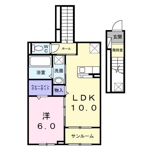 エリオス(1LDK/2階)の間取り写真