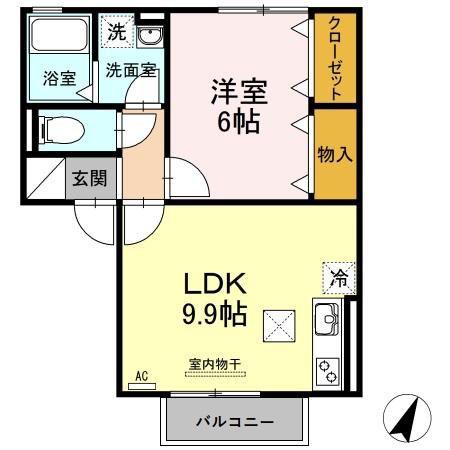 メゾン ヴェール(1LDK/1階)の間取り写真