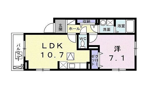AD LEAD 粉浜I(1LDK/1階)の間取り写真