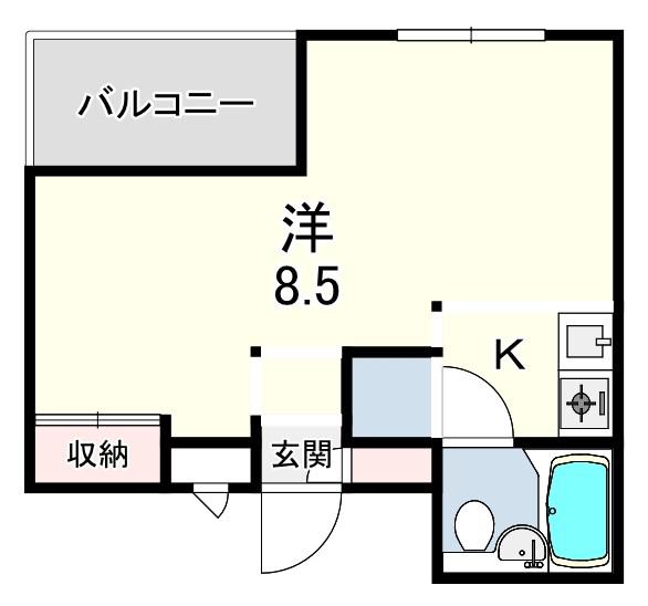 れじでんしあ甲子園口(ワンルーム/4階)の間取り写真