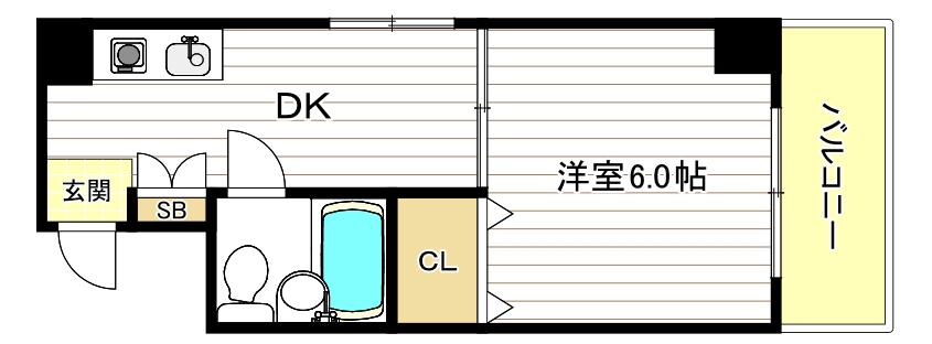 デイズハイツ境川(1DK/3階)の間取り写真