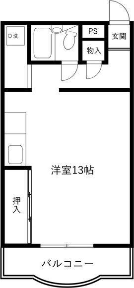 マンション和光(ワンルーム/1階)の間取り写真