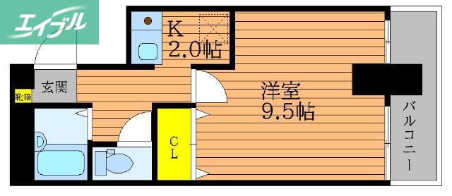 TGハイツ(1K/2階)の間取り写真