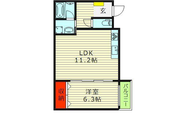 RIHITO鶴見(1LDK/2階)の間取り写真
