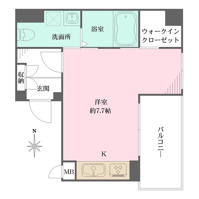 ER COURT王子公園(ワンルーム/6階)の間取り写真