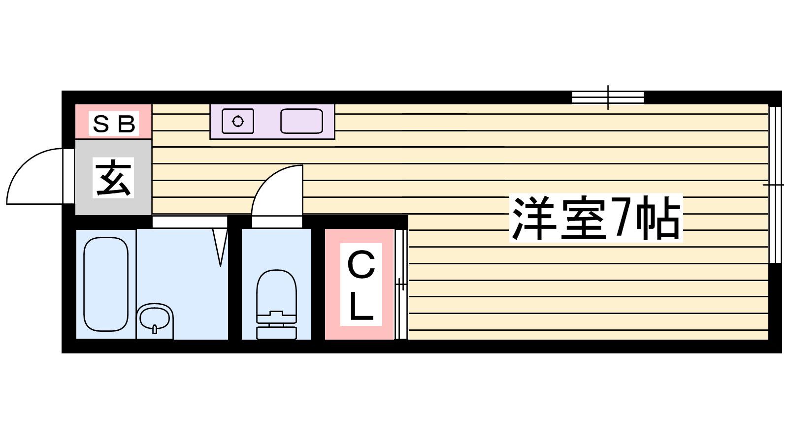 ステラ白浜(1K/1階)の間取り写真