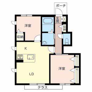 MASTCOURT加古川南(2LDK/1階)の間取り写真
