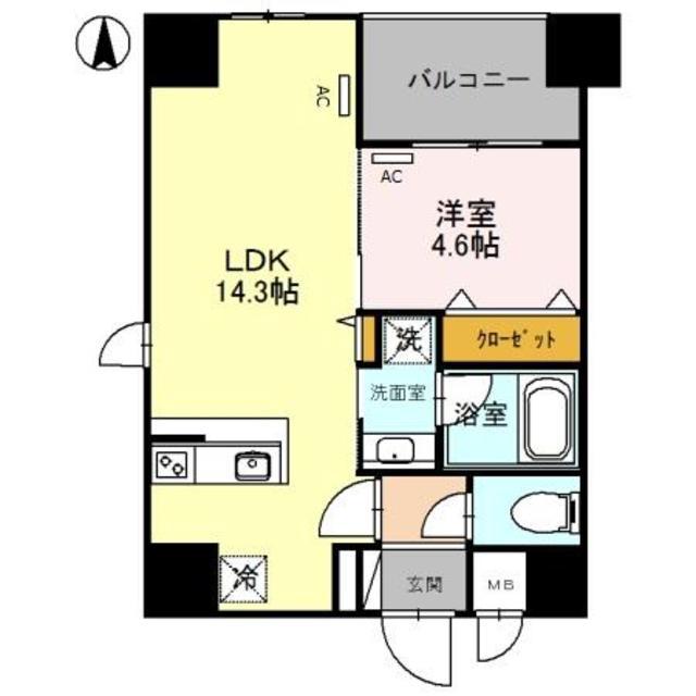 増田屋ビル(1LDK/8階)の間取り写真