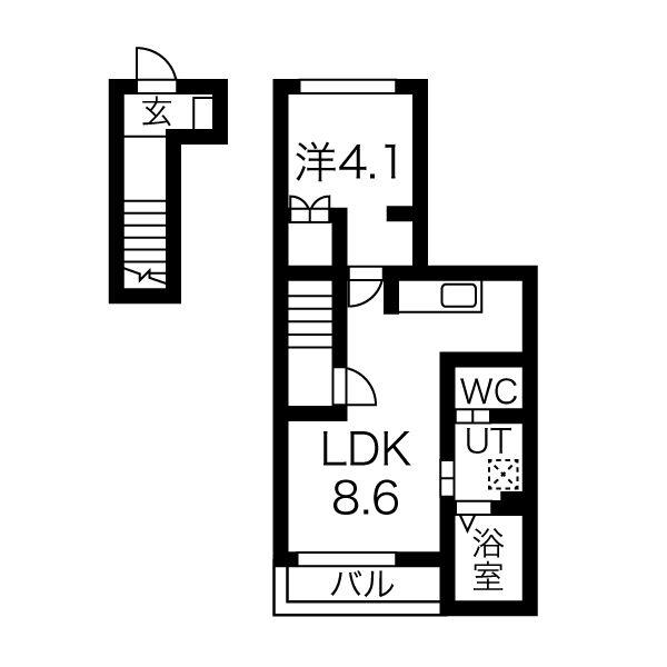 協和II(1LDK/2階)の間取り写真